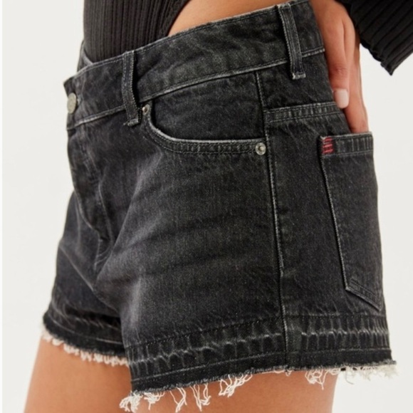 BDG 28 (6) NWT Urban Outfitters A Line Denim Shorts Black Asymmetrical Button - Picture 13 of 13
